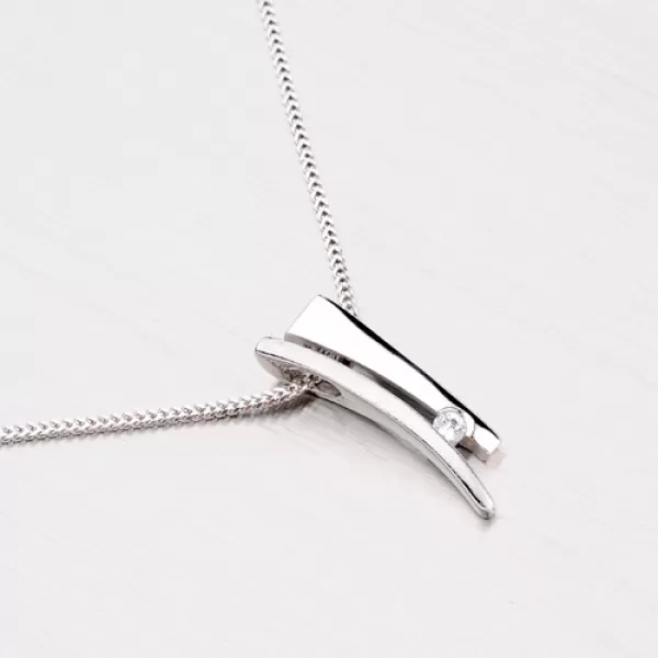 Elegantný prívesok z bieleho zlata DZ1702B