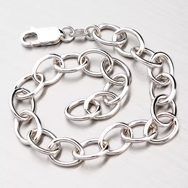 Strieborná retiazka s veľkými okami ROLO-R-066-Rh