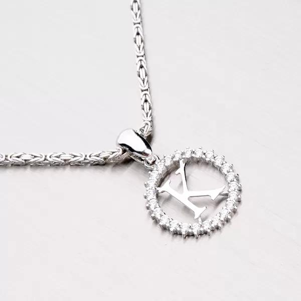 Strieborné písmenko so zirkónmi - K MPN5192-K