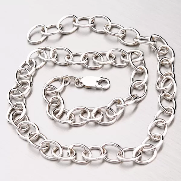 Strieborná retiazka s veľkými okami ROLO-R-066-Rh