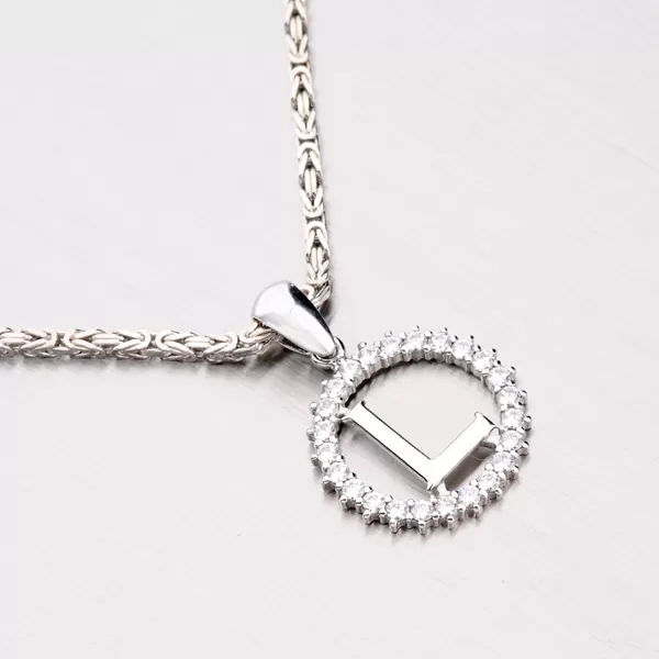 Strieborné písmenko so zirkónmi - L MPN5192-L