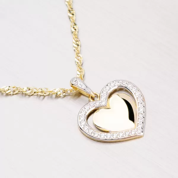 Prívesok so zirkónmi v tvare srdca DZ2405