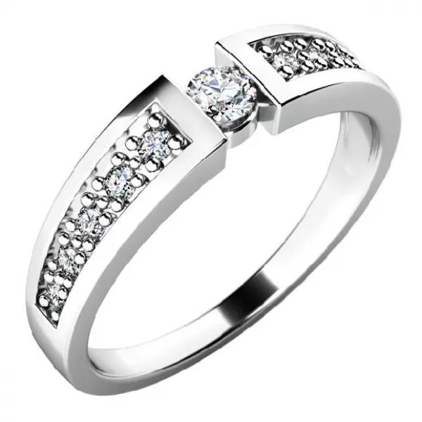 Zásnubný prsteň so zirkónmi ZP-10775-B-ZIR