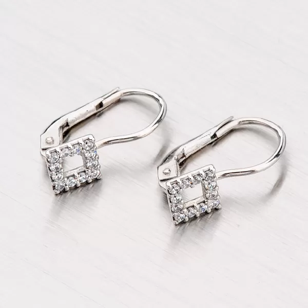 Náušnice z bieleho zlata so zirkónmi 358-0191