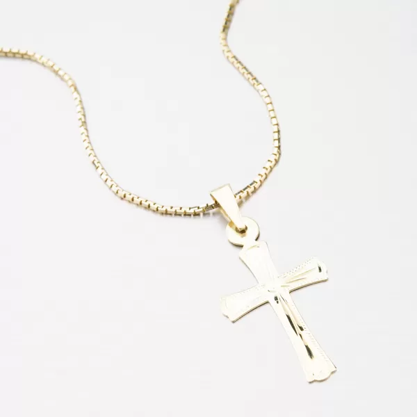 Zlatý gravírovaný kríž 322P-130111