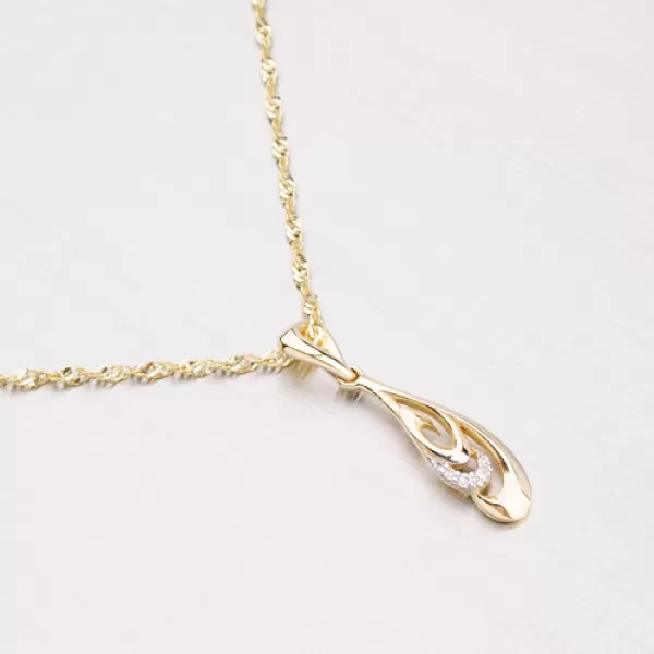 Zlatý prívesok so zirkónmi GZ2136