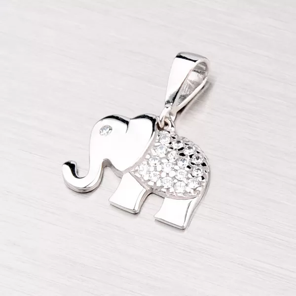 Prívesok so zirkónmi - slon 43-2847
