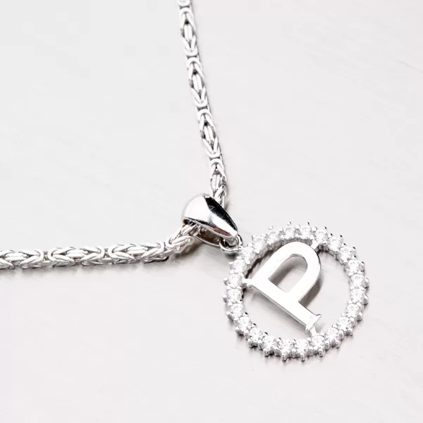 Strieborné písmenko so zirkónmi - P MPN5192-P