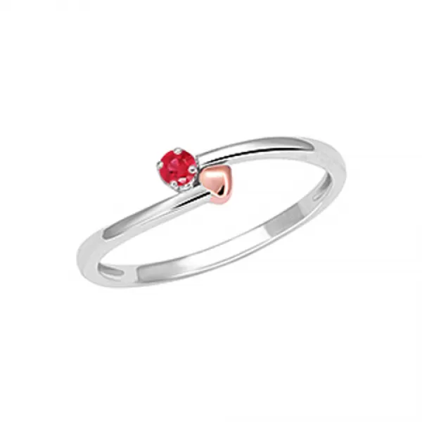 Prsteň z bieleho zlata s rubínom GKW57121RU