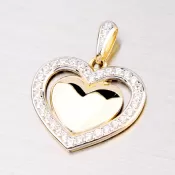 Prívesok so zirkónmi v tvare srdca DZ2405