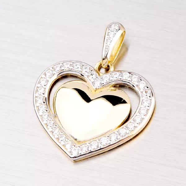 Prívesok so zirkónmi v tvare srdca DZ2405