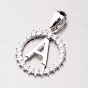 Strieborné písmenko so zirkónmi - A MPN5192-A