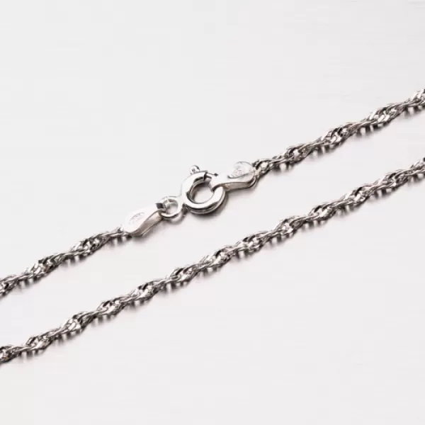 Lambade strieborného reťazca s Rhodiami Chrs-15-040-RH