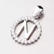 Strieborné písmenko so zirkónmi - N MPN5192-N
