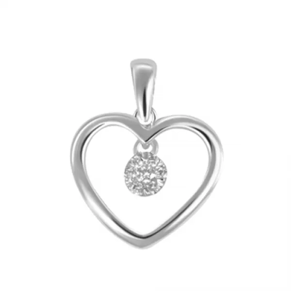 Srdce s briliantmi - prívesok GKW46430