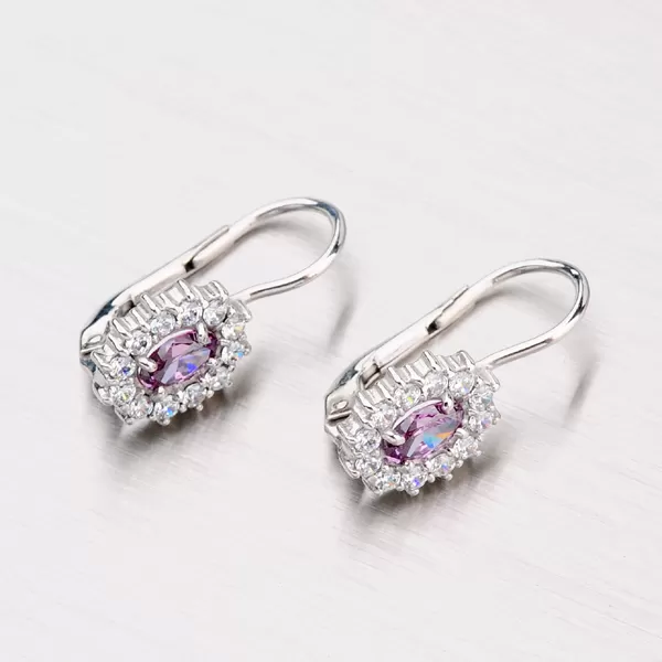 Zlaté náušnice s ametystom 358-0041-AME