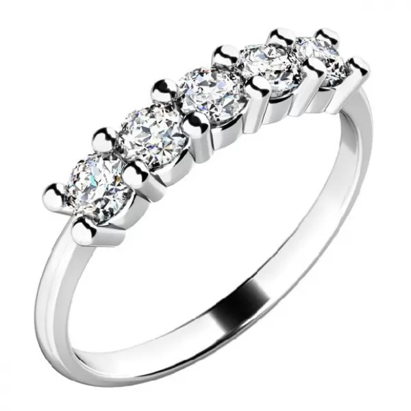 Zásnubný prsteň s piatimi zirkónmi ZP-10773-B-ZIR