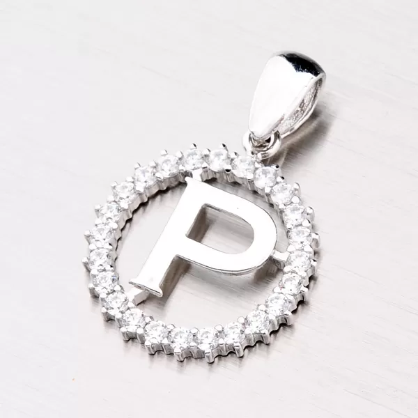 Strieborné písmenko so zirkónmi - P MPN5192-P