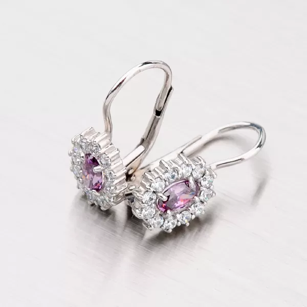 Zlaté náušnice s ametystom 358-0041-AME