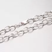 Strieborná retiazka s veľkými okami ROLO-R-066-Rh