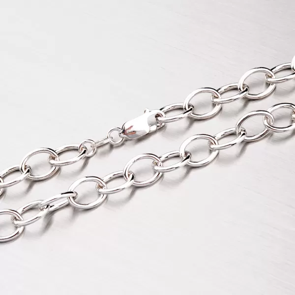 Strieborná retiazka s veľkými okami ROLO-R-066-Rh