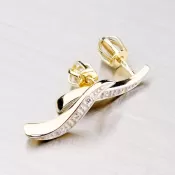 Zlaté visiace náušnice DZ1665