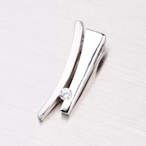 Elegantný prívesok z bieleho zlata DZ1702B