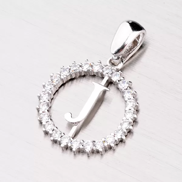 Strieborné písmenko so zirkónmi - J MPN5192-J