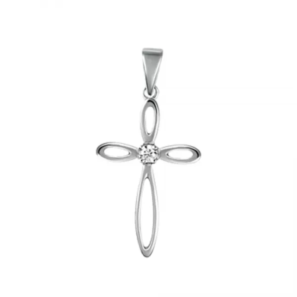Prívesok s diamantom - krížik GKW20254