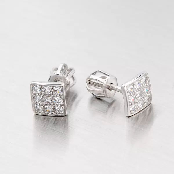 Náušnice z bieleho zlata so zirkónmi DZ2096B