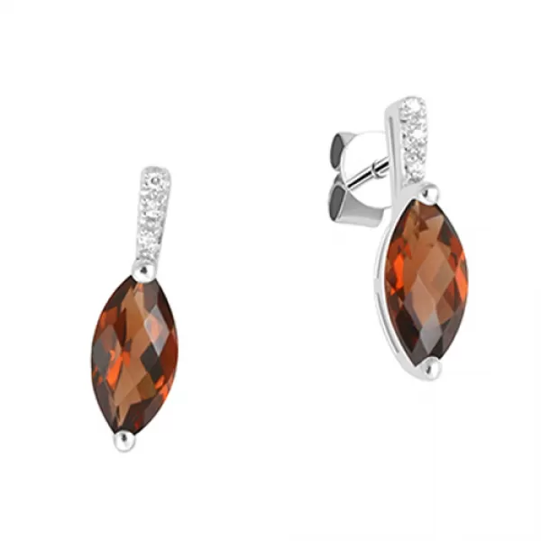 Zlatý prsteň s granátom a diamantmi GKW48529GR