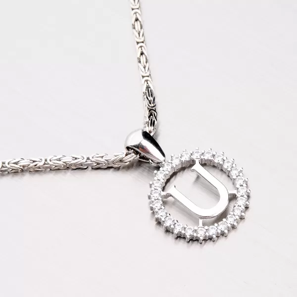 Strieborné písmenko so zirkónmi - U MPN5192-U