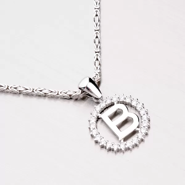 Strieborné písmenko so zirkónmi - B MPN5192-B