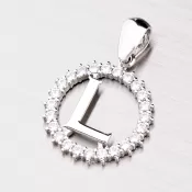 Strieborné písmenko so zirkónmi - L MPN5192-L