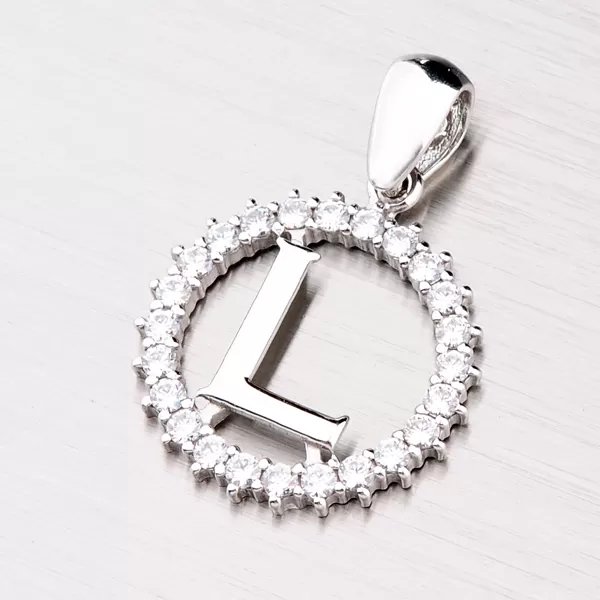 Strieborné písmenko so zirkónmi - L MPN5192-L