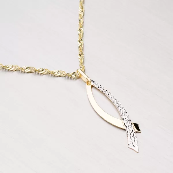 Prívesok z bieleho a žltého zlata 43-2413