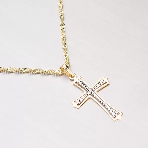 Zlatý gravírovaný krížik 43-2084