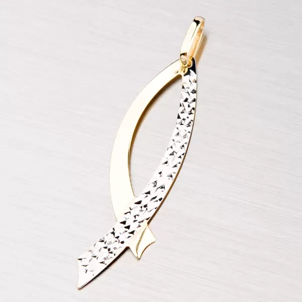 Prívesok z bieleho a žltého zlata 43-2413