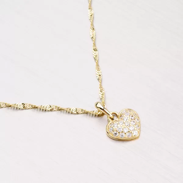 Zlaté srdce so zirkónmi DZ2409ZL