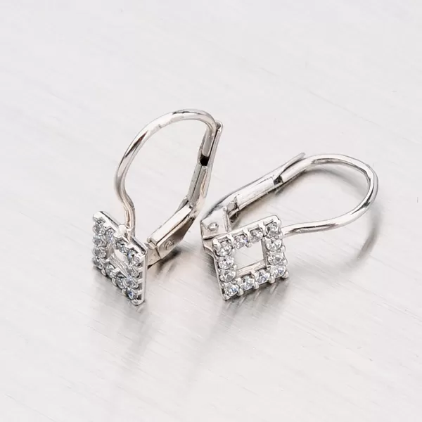 Náušnice z bieleho zlata so zirkónmi 358-0191