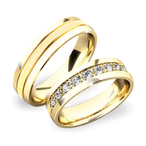 Snubné prstene zo žltého zlata SP-61043