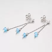 Visiace náušnice s kryštálom M6015SW-Blue