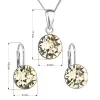 Súprava šperkov s kryštálmi Swarovski náušnice, retiazka a prívesok žlté okrúhle 39140.3