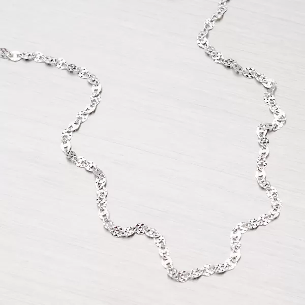 Gravírovaná retiazka z bieleho zlata 45-1578