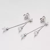 Strieborné náušnice s kryštálmi M6015SW-White