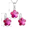 Sada šperkov s kryštálmi Swarovski náušnice, retiazka a prívesok ružová kytička 39143.3 fuchsia