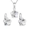 Sada šperkov s kryštálmi Swarovski náušnice, retiazka a prívesok biela kytička 39143.1