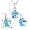 Sada šperkov s kryštálmi Swarovski náušnice, retiazka a prívesok modrá kytička 39143.3
