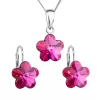 Sada šperkov s kryštálmi Swarovski náušnice, retiazka a prívesok ružová kytička 39143.3 fuchsia