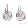 Strieborné náušnice visiace s kryštálmi Swarovski ružové okrúhle 31176.3